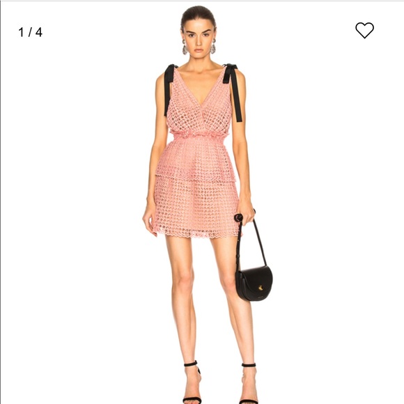 Self-Portrait Organza Cutwork Mini Dress with Ties - Picture 9 of 15